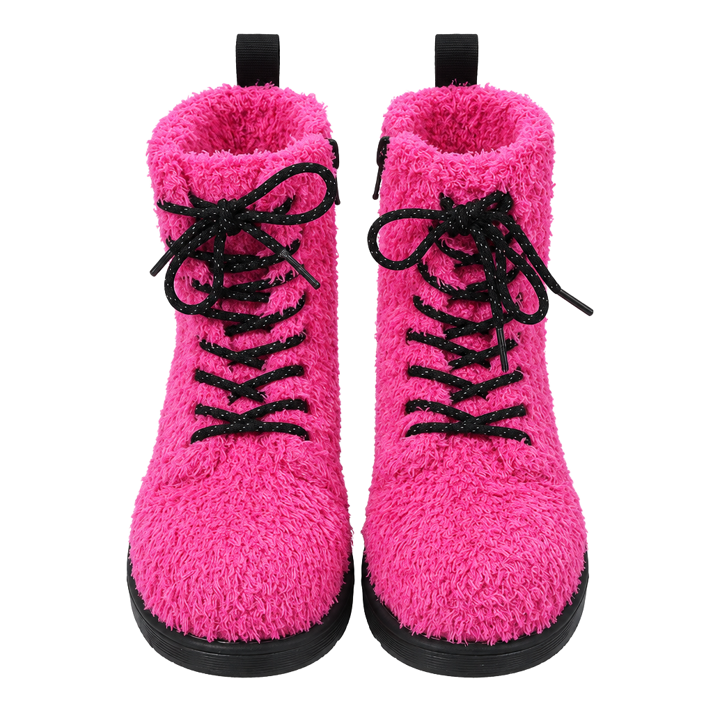 DR. MARTENS 1460 Pascal J Tinsel Fur Boots Kid's Size 2 Clash Pink 1