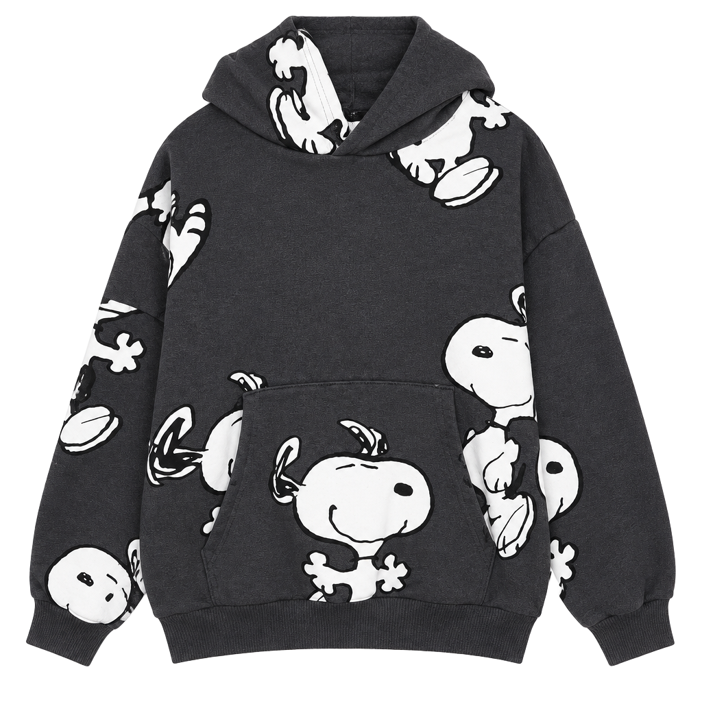 Peanuts Snoopy All Over Print Hoodie Size 5T Charcoal 1