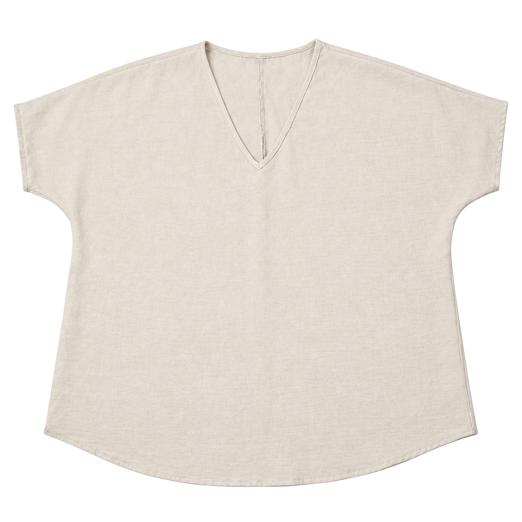 Entro V-Neck Short Sleeve Top Cream 2XL 1