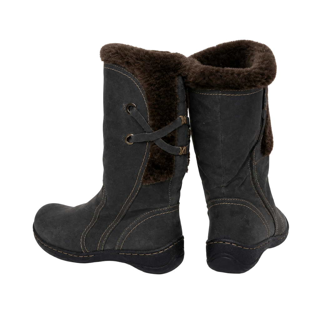 Bass Denver Faux Shearling Lined Suede Boots Size 8M 1