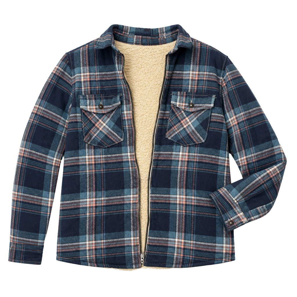 Legacy Falls Women's Size M Blue Plaid Sherpa Lined Zip Up Flannel Jacket 1