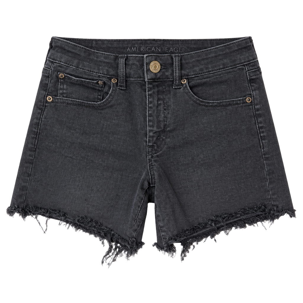 American Eagle Ne(x)t Level Stretch Black Denim Cutoff Shorts 1