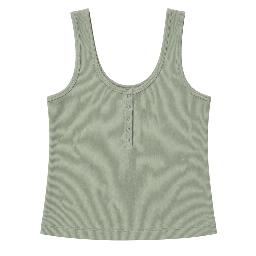 Abercrombie & Fitch Soft A&F Rib Henley Tank Top 1