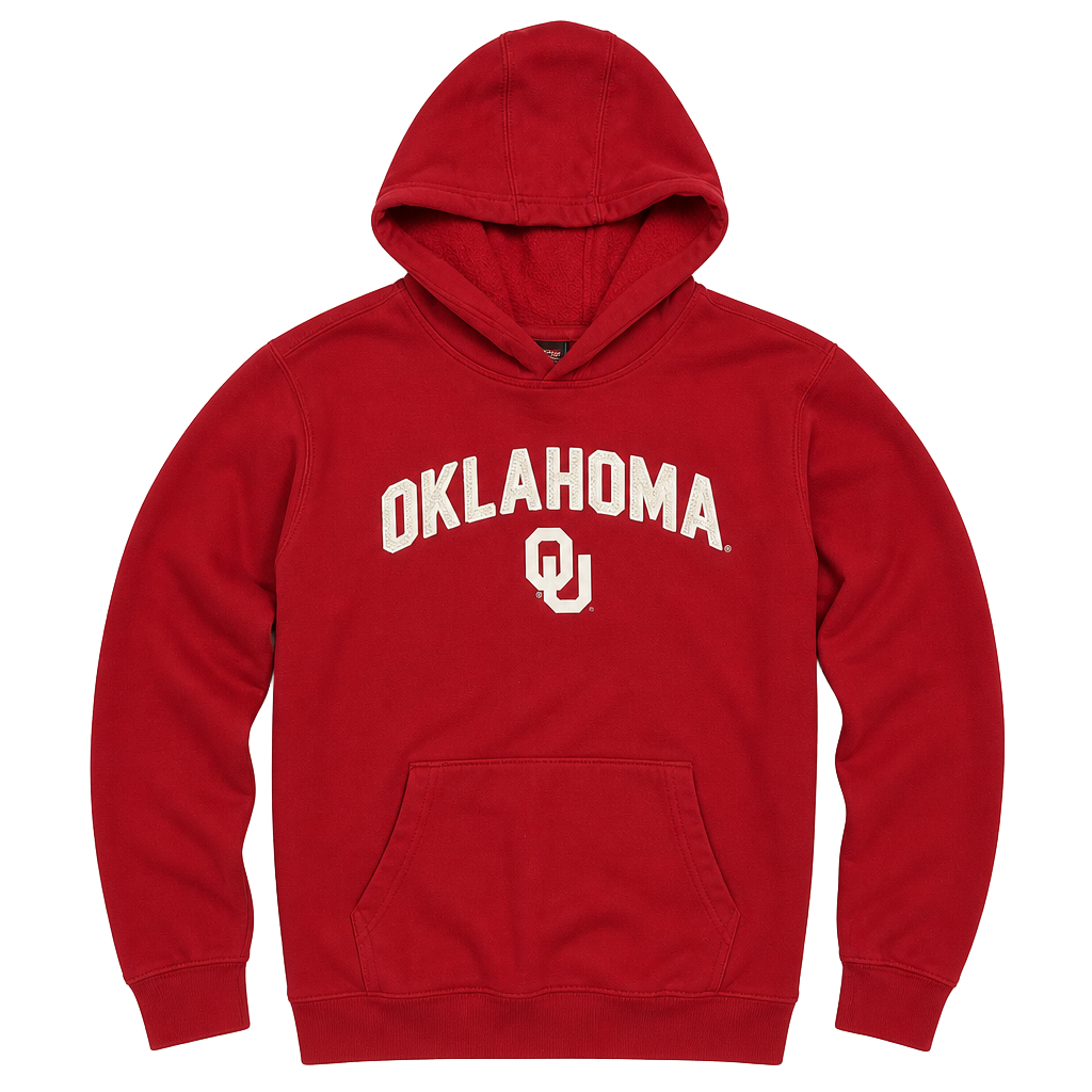 Vintage Oklahoma Sooners Embroidered Spell Out Pullover Hoodie 1