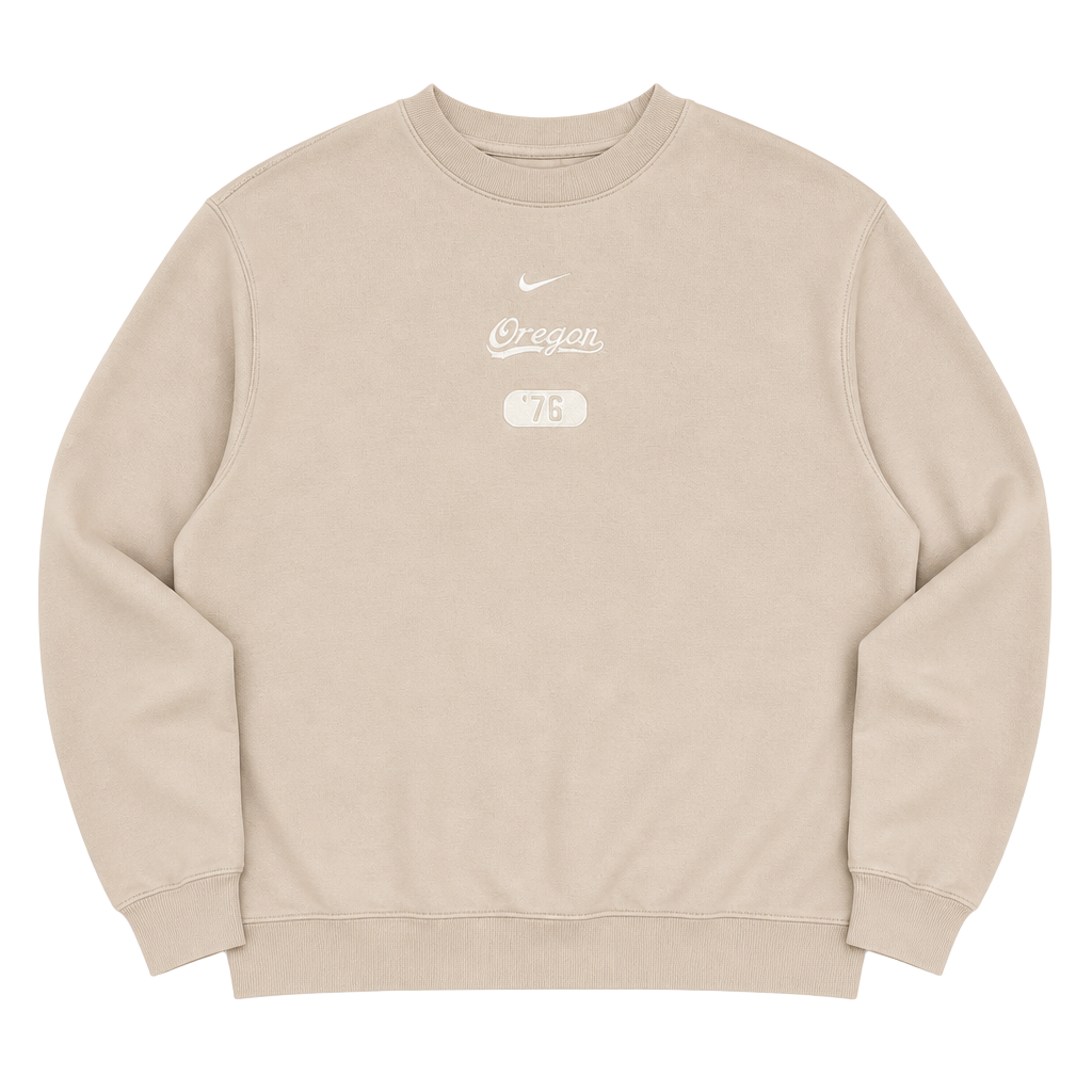 Nike Sportswear Club Fleece Crew-Neck Sweatshirt in Khaki 1