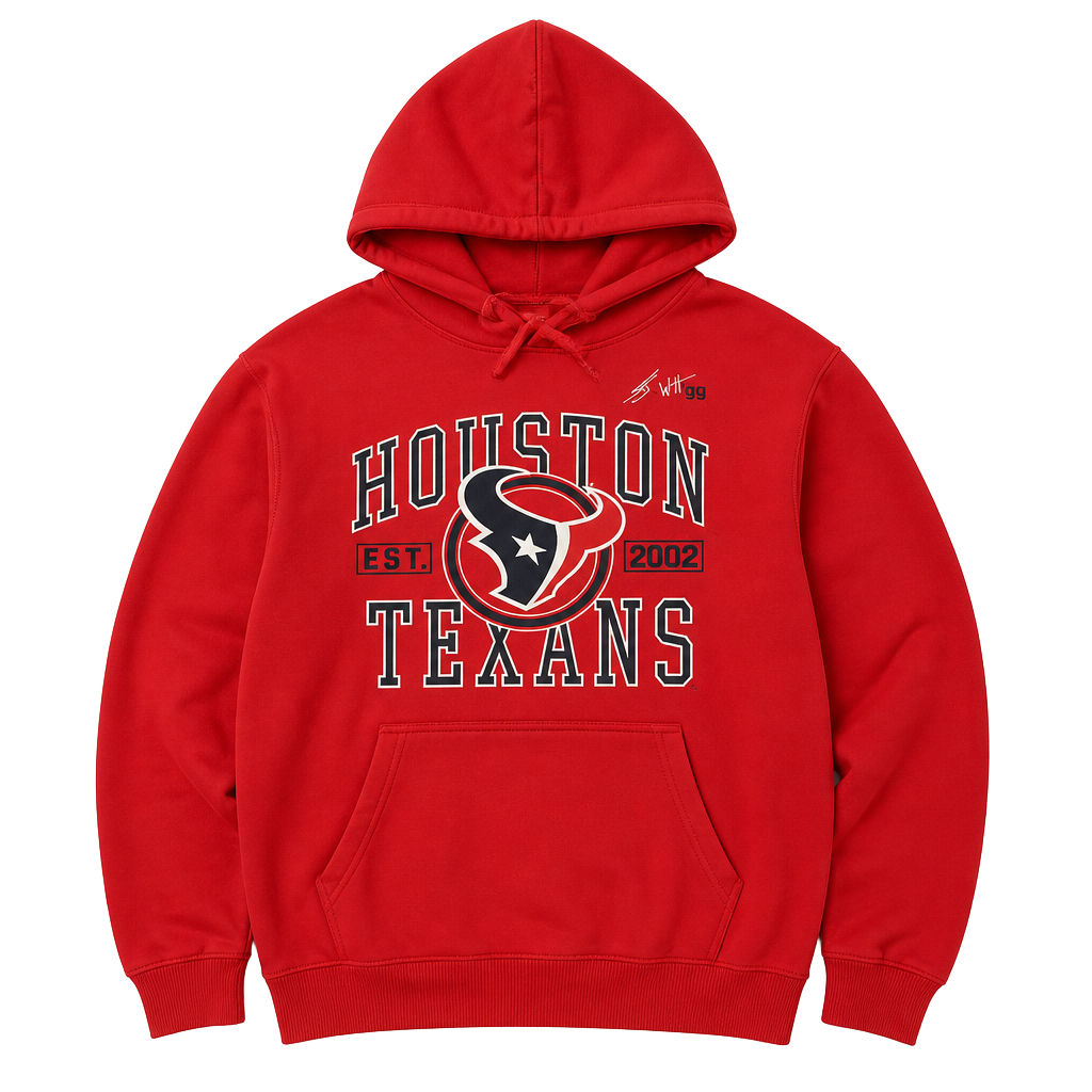 Houston Texans NFL Team Apparel Men's Navy Blue & Red Pullover Hoodie 1