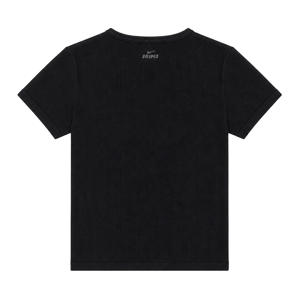 Nike x SKIMS Ribbed Seamless Short Sleeve Top Obsidian/Armor Size XS tshirt black NWT $74 retail 1