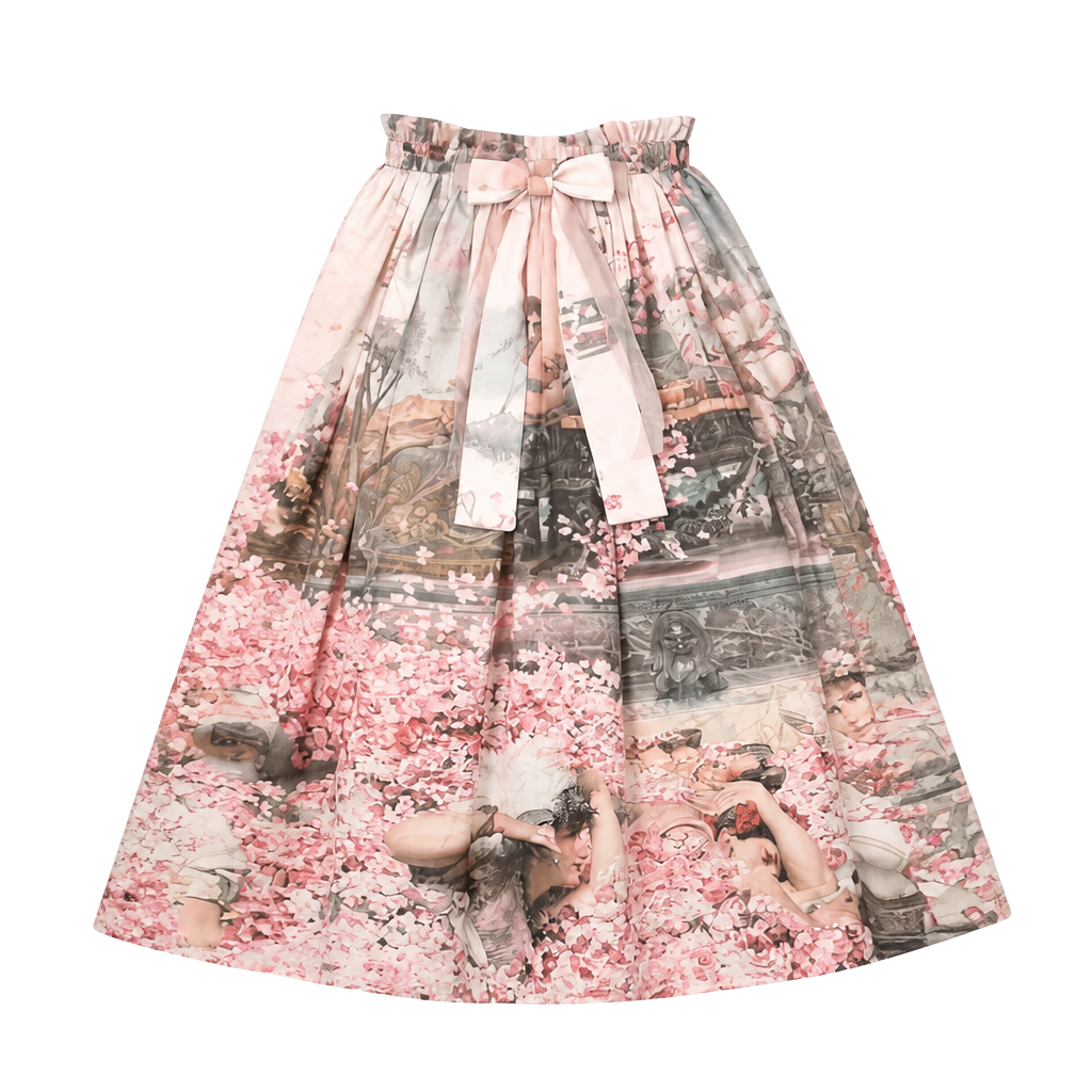 Balladeer The Feast of Roses Painting Print Lolita Skirt Art CLA Elegant Unique Coquette 1