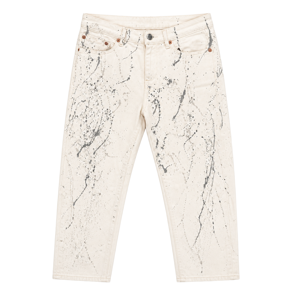 Acne Studios Skin 5 White Vintage Paint Splatter Skinny Jeans Size 26/34 1