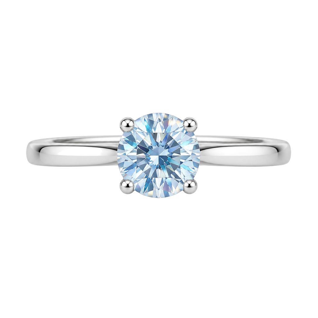 Moissanite VVS1-D Color Solitaire Ring Size 6 1