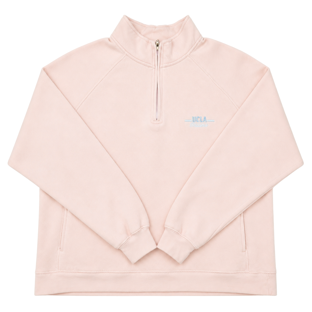 OURAY UCLA Bruins Quarter Zip Sweatshirt Size XL Pink Embroidered Logo 1