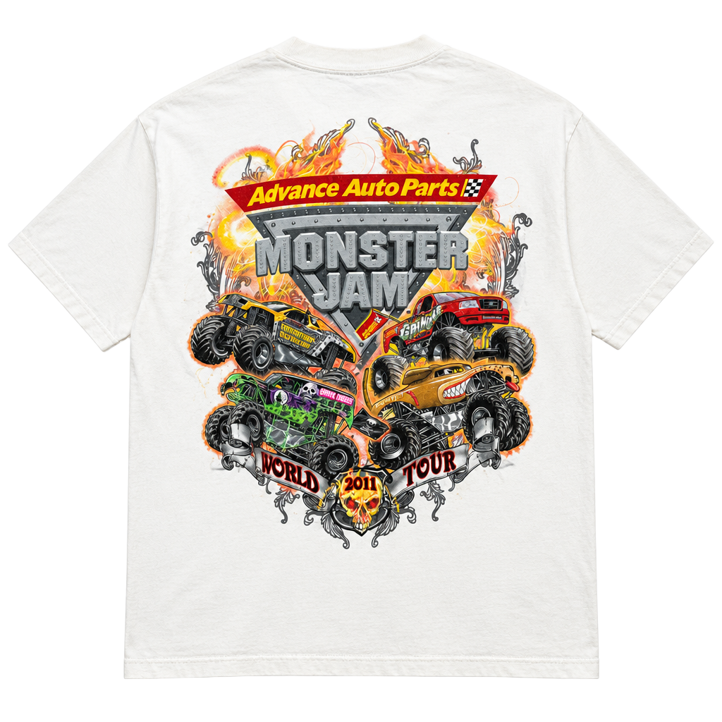 Monster Jam 2011 World Tour Graphic T-Shirt White 1