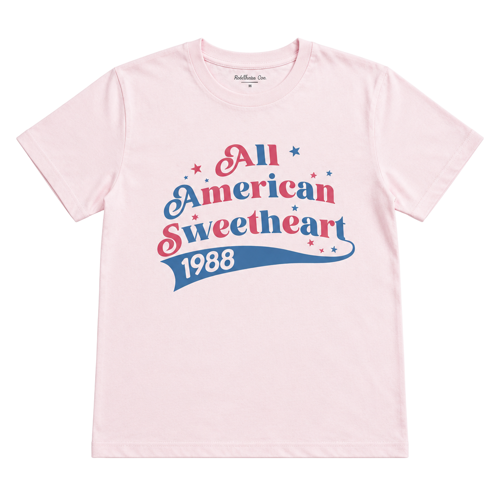 Rebellious One All American Sweetheart 1988 Graphic Tee Pink M 1