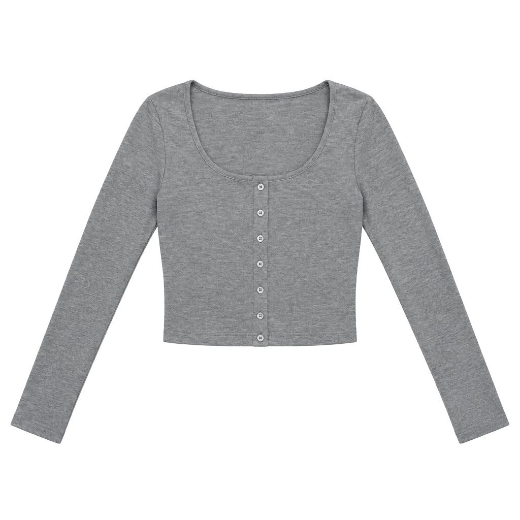 Fashion Nova Waffle Knit Button Up Top Size XL Gray
Runs small 1