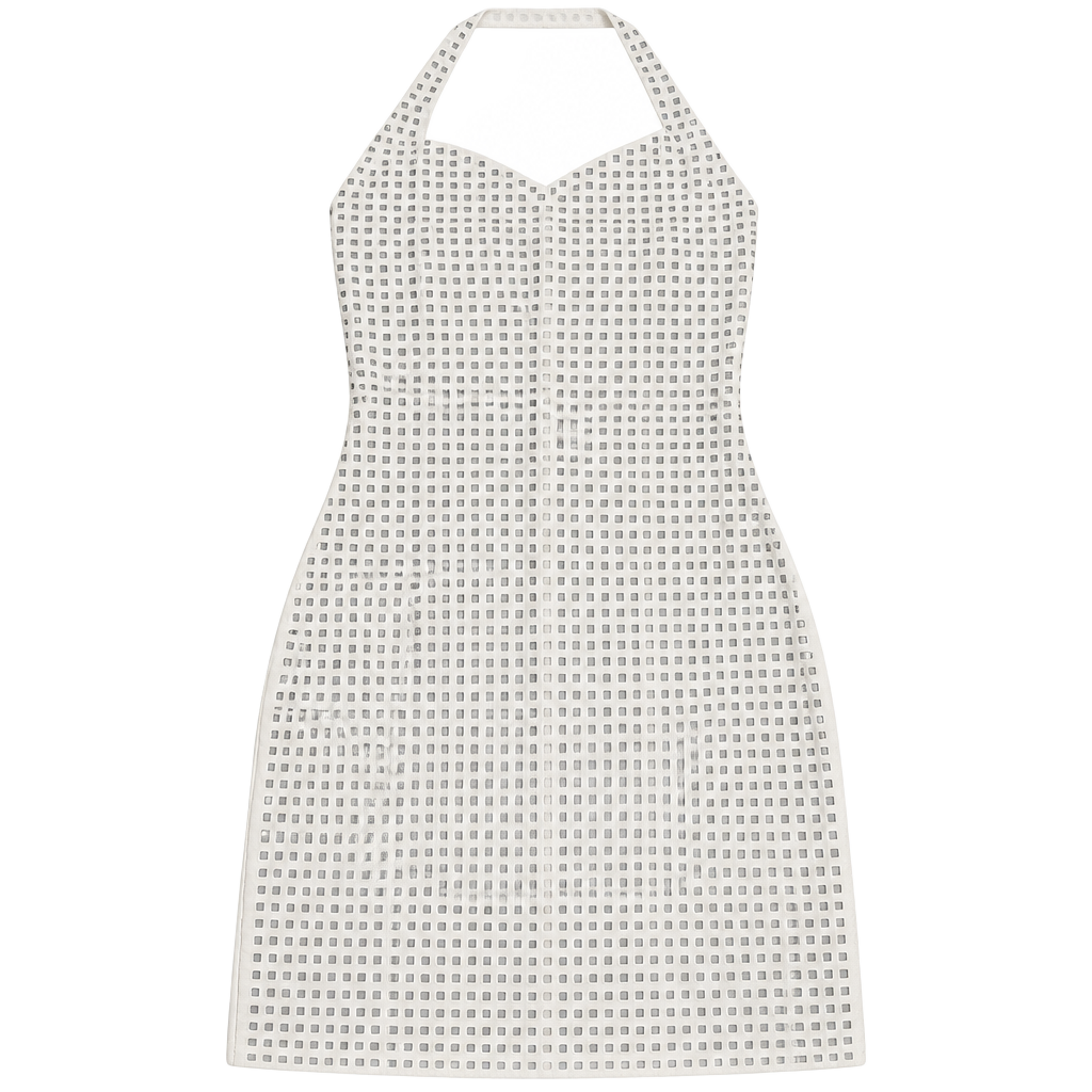 White Rhinestone Studded Halter Mini Dress 1