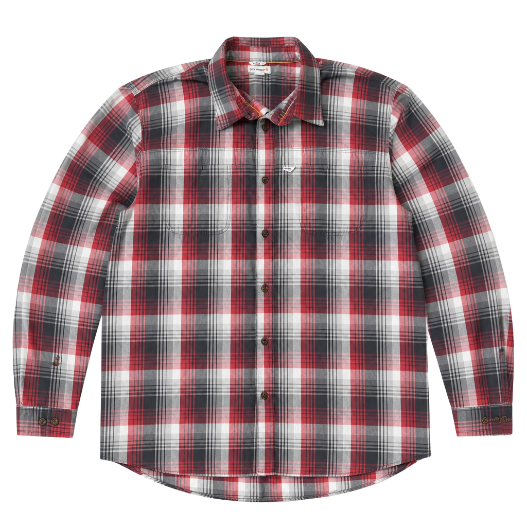 Carhartt Men’s 3XL Relaxed Fit Plaid Long Sleeve Button-Up Work Shirt Red Gray #Vintage #Carhartt 1