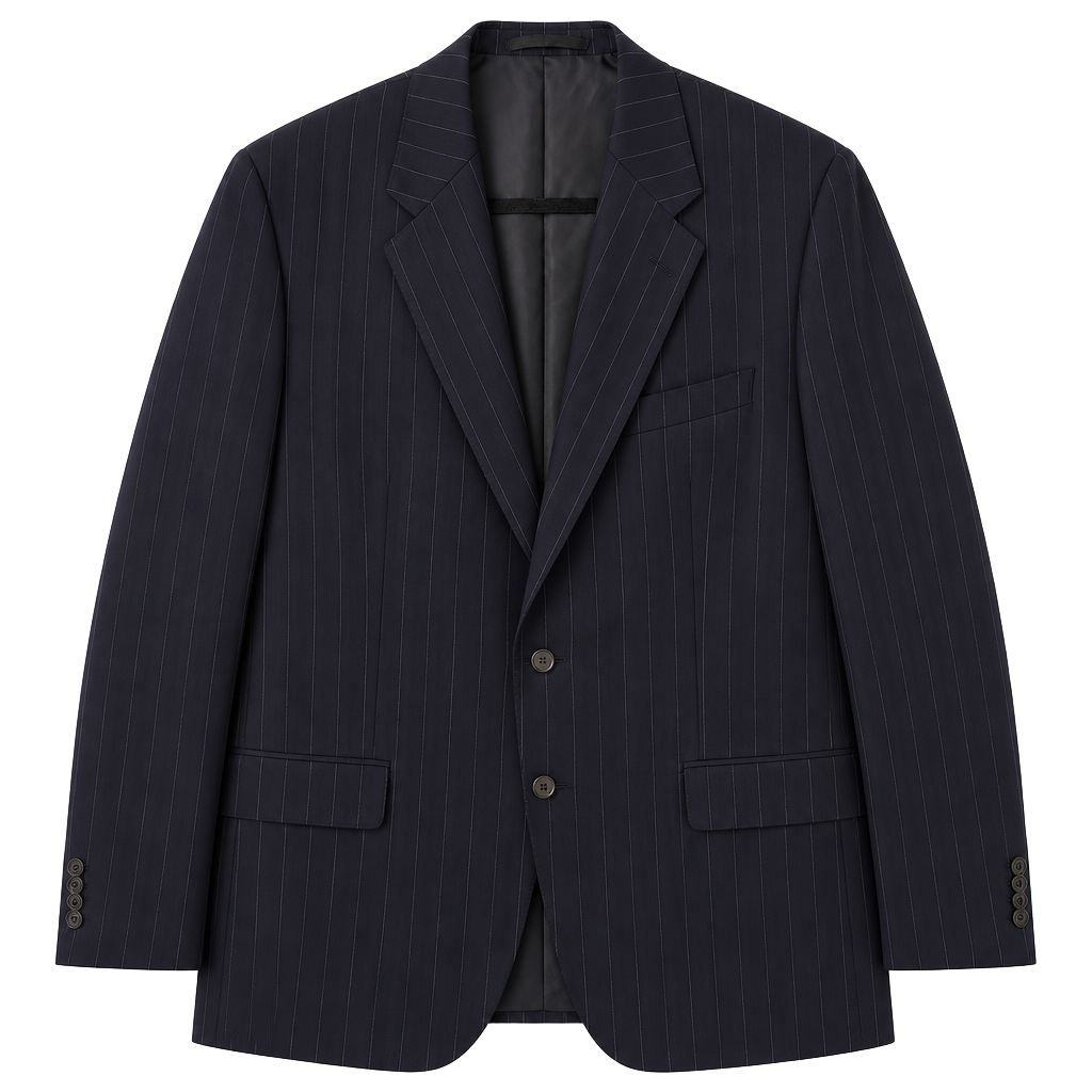 Corneliani 'Vogue' Navy Pinstripe Virgin Wool Suit Jacket 1