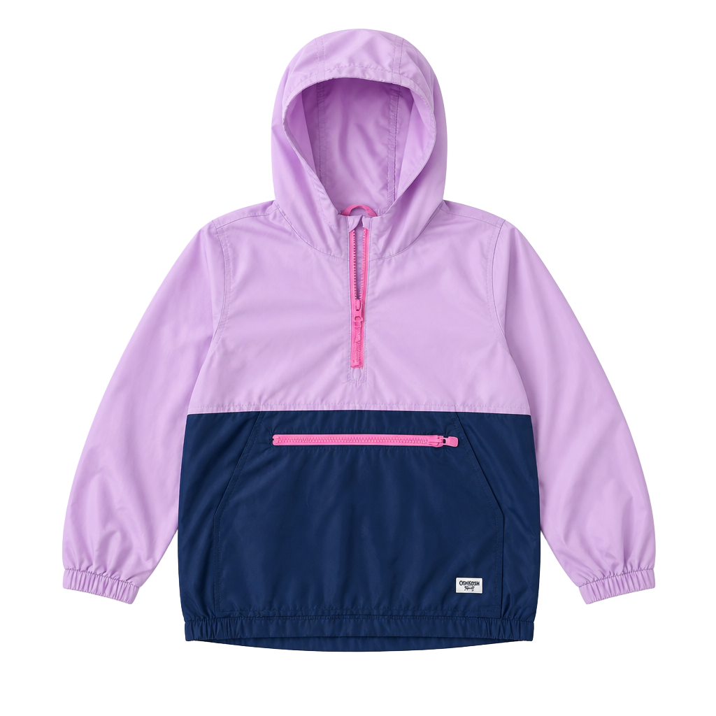 OshKosh B'Gosh Little/Big Girls' Popover Packable Windbreaker Jacket 1