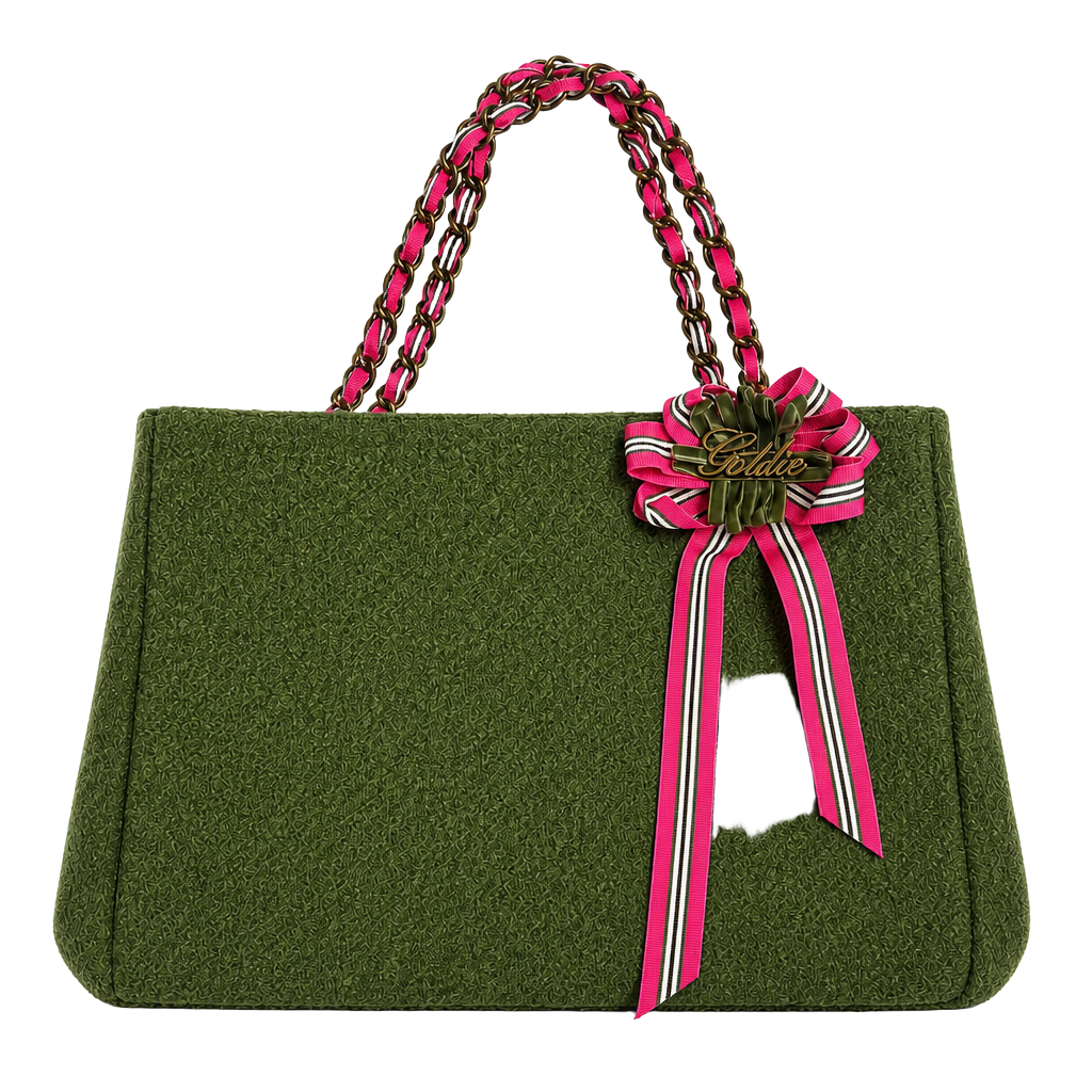 NWOT Y2K Goldie Ltd Edition Green Woven Tote 1