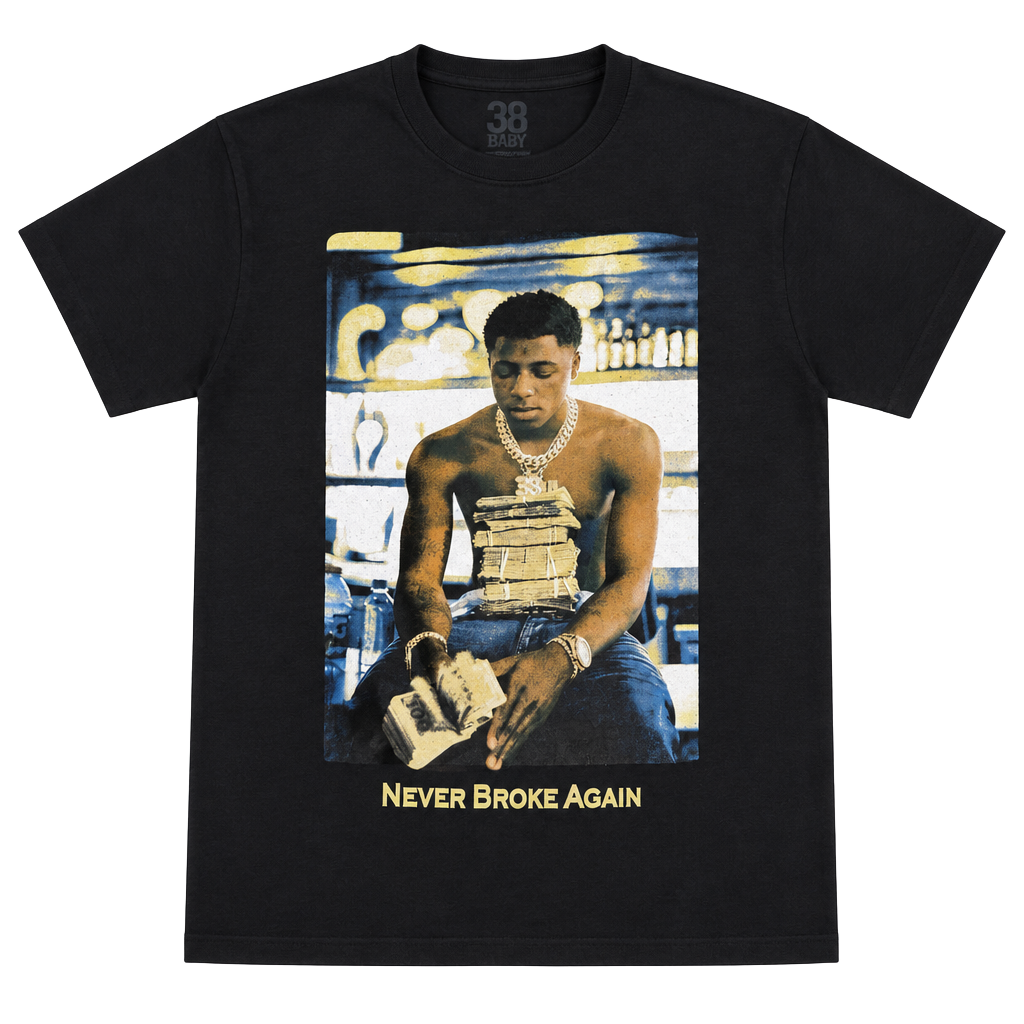 38 Baby Never Broke Again Graphic T-Shirt Size S Black 1