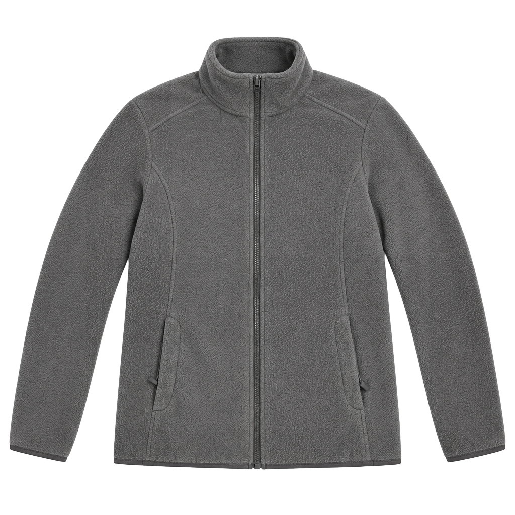Port Authority Fleece Jacket Size M Gray Full Zip 1