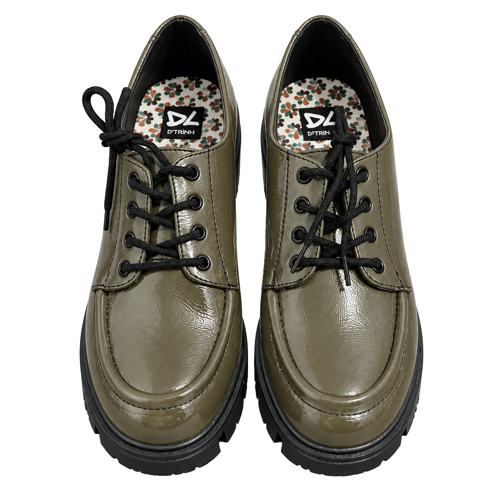 Dirty Laundry Shoes Size 8.5 Green Platform Oxford Lace Up Loafers 1