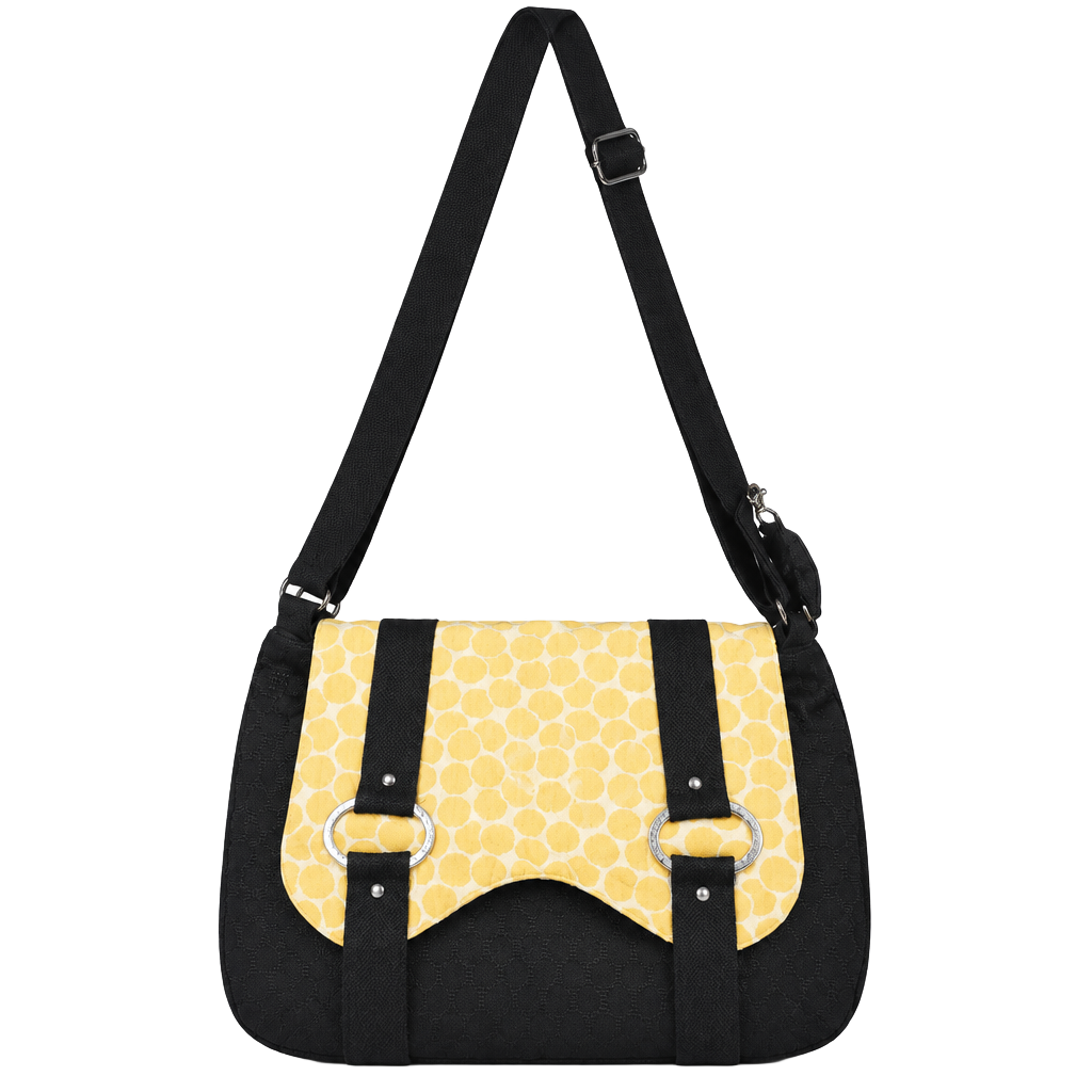 LISA LILL STUDIO BLACK And YELLOW HANDBAG PURSE 1