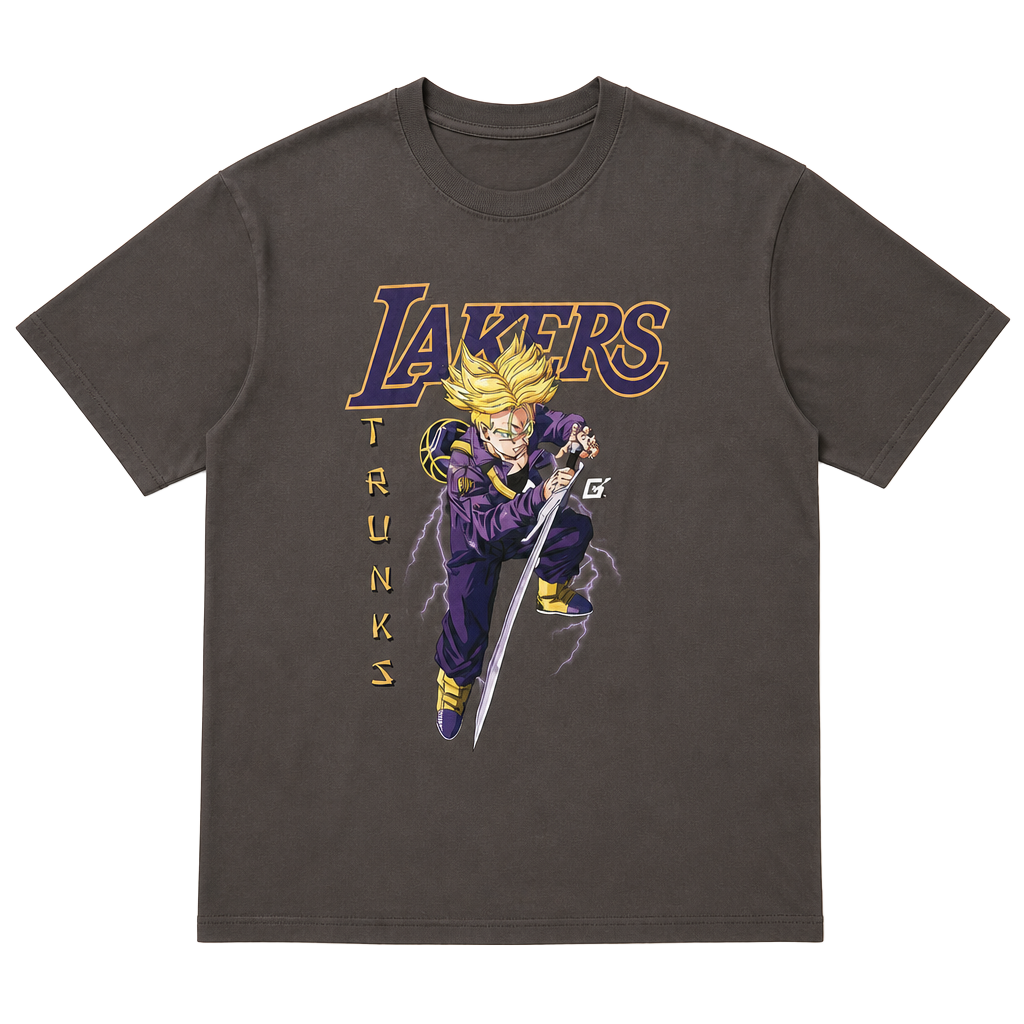 Warren Lotas Los Angeles Lakers Trunks Graphic T-Shirt Gray 1