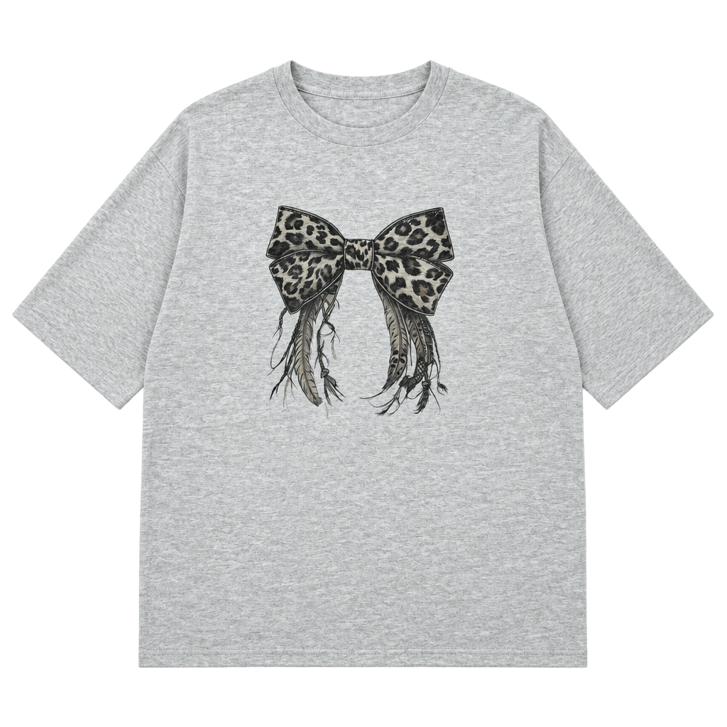 Gildan Graphic T-Shirt Size 5XL Grey Leopard Bow 1