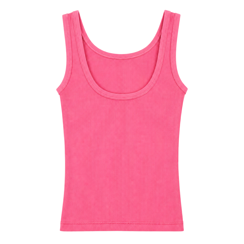 SKIMS Cotton Rib Tank Top Size XXS/XS Pink Crop Scoop Neck 1
