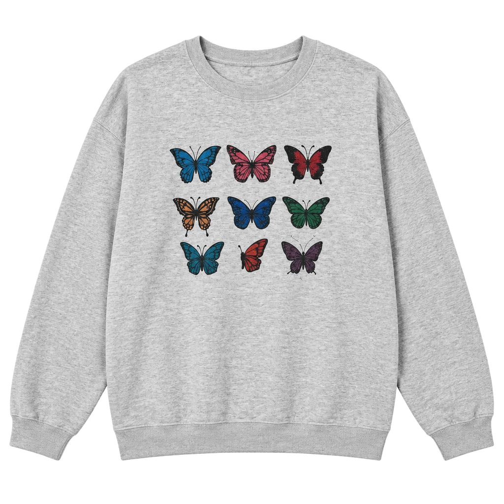 Gildan Butterfly Crewneck Sweatshirt Size 2XL Gray Good Things Ahead 1