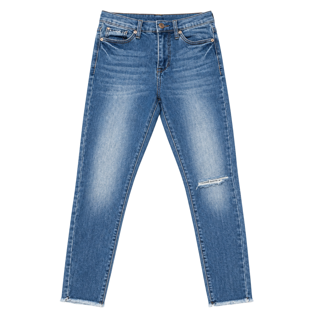 Altar'd State Women's Skinny Jeans Blue Medium Wash Distressed Stretch Denim 1