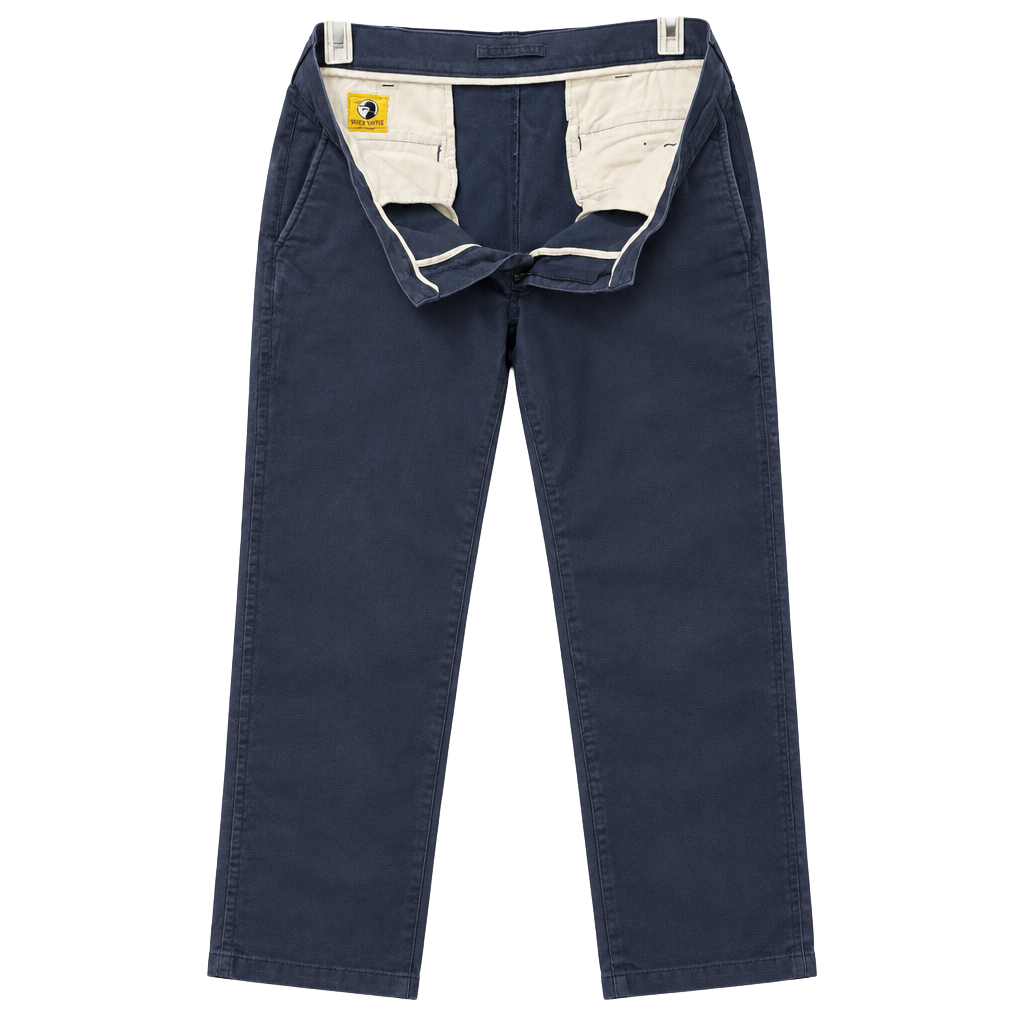 Duck Head Men's Blue Stretch Twill Casual Pants 35x32 Straight Flat Front 1