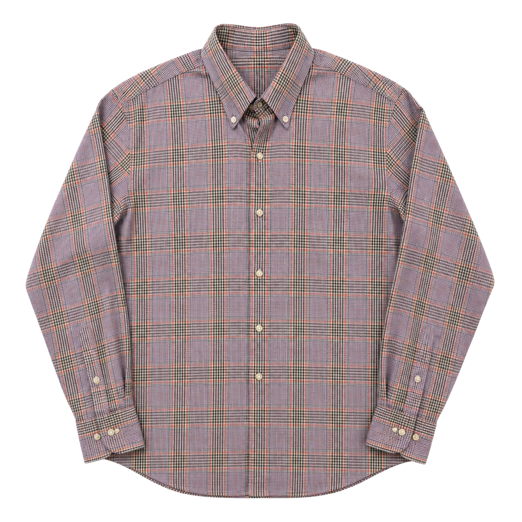 Peter Millar Men's Medium Button Down Shirt Plaid Long Sleeve Purple Brown 1