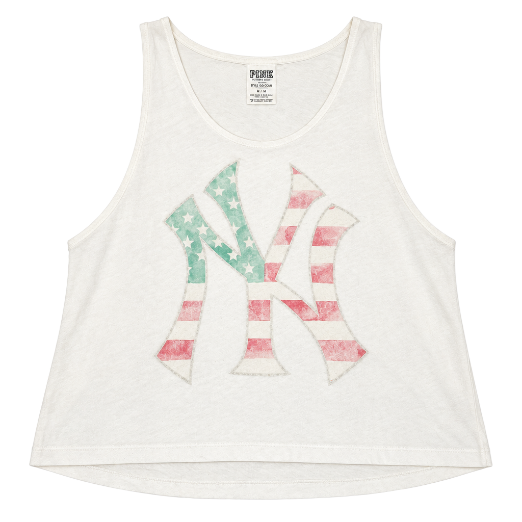 Pink Victoria's Secret New York Yankees Tank Top Size M White 1