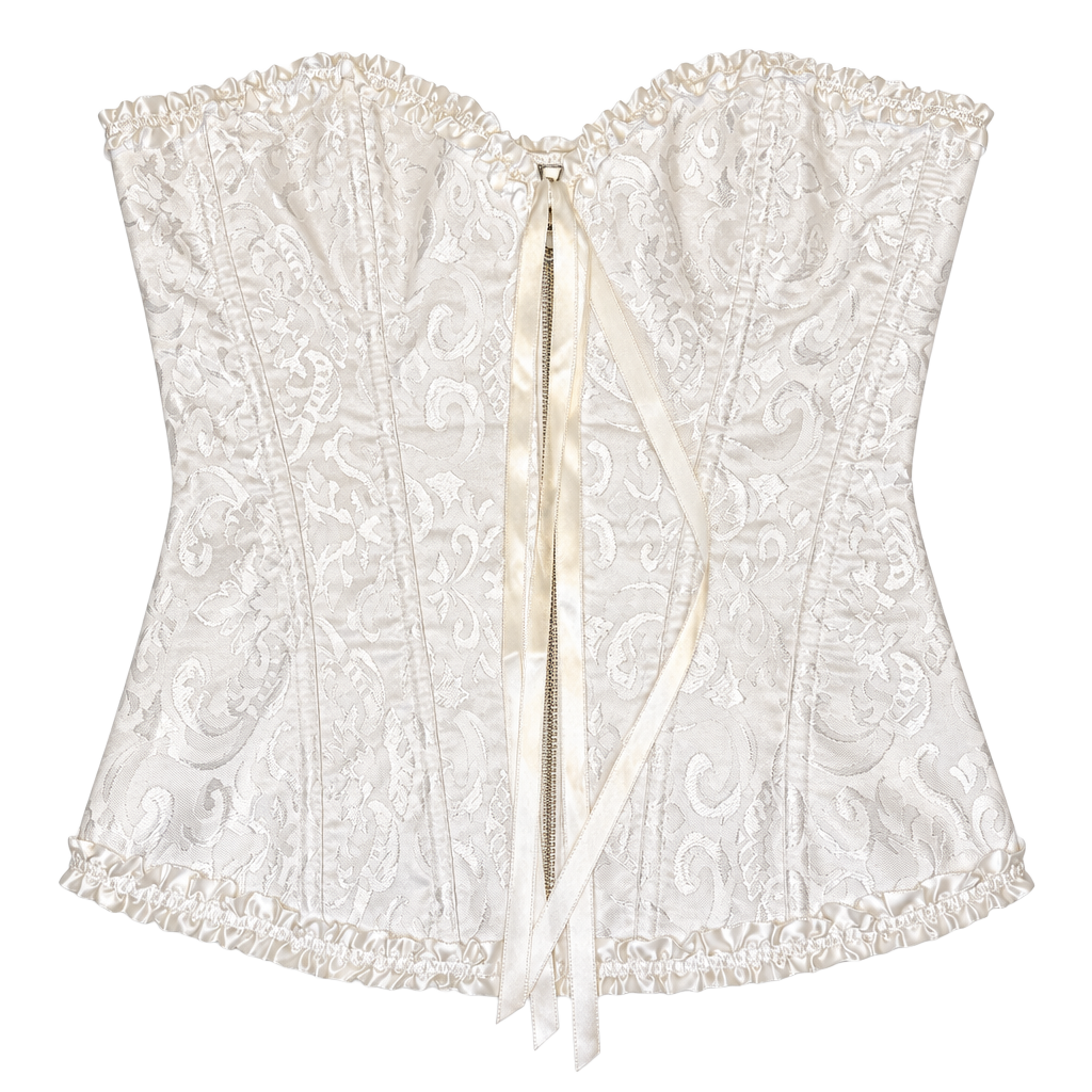 SPIRIT White Brocade Corset Size L 1