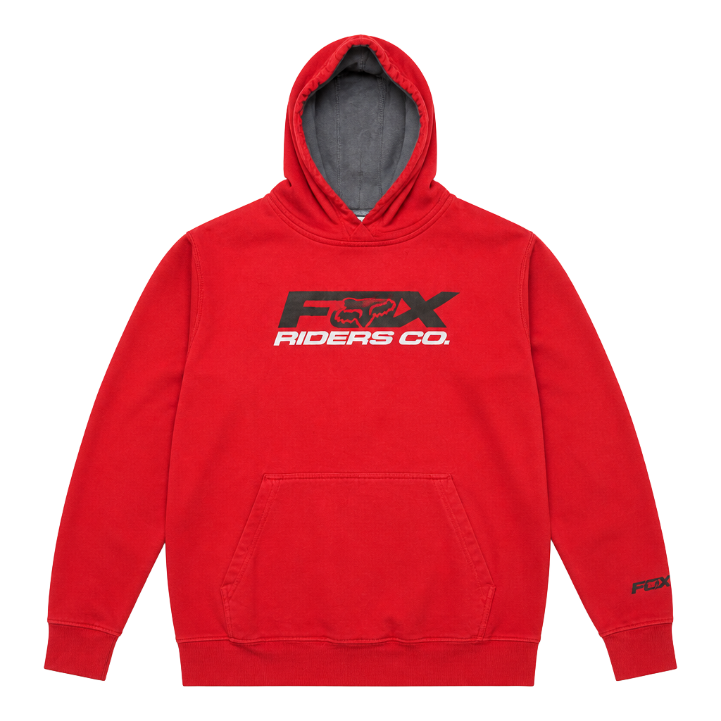 Fox Riders Co. Hoodie Size L Red Pullover 1