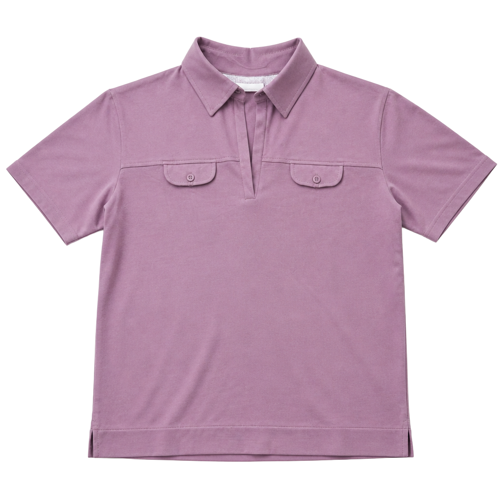 LIJA Moda CBNA Purple Short Sleeve Golf Polo Shirt with Double Pockets XL 1