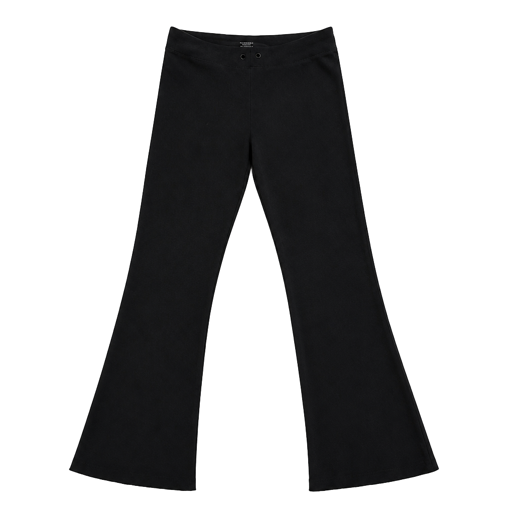 Calvin Klein Performance Stretch Black Ribbed Flare Pants Size L 1