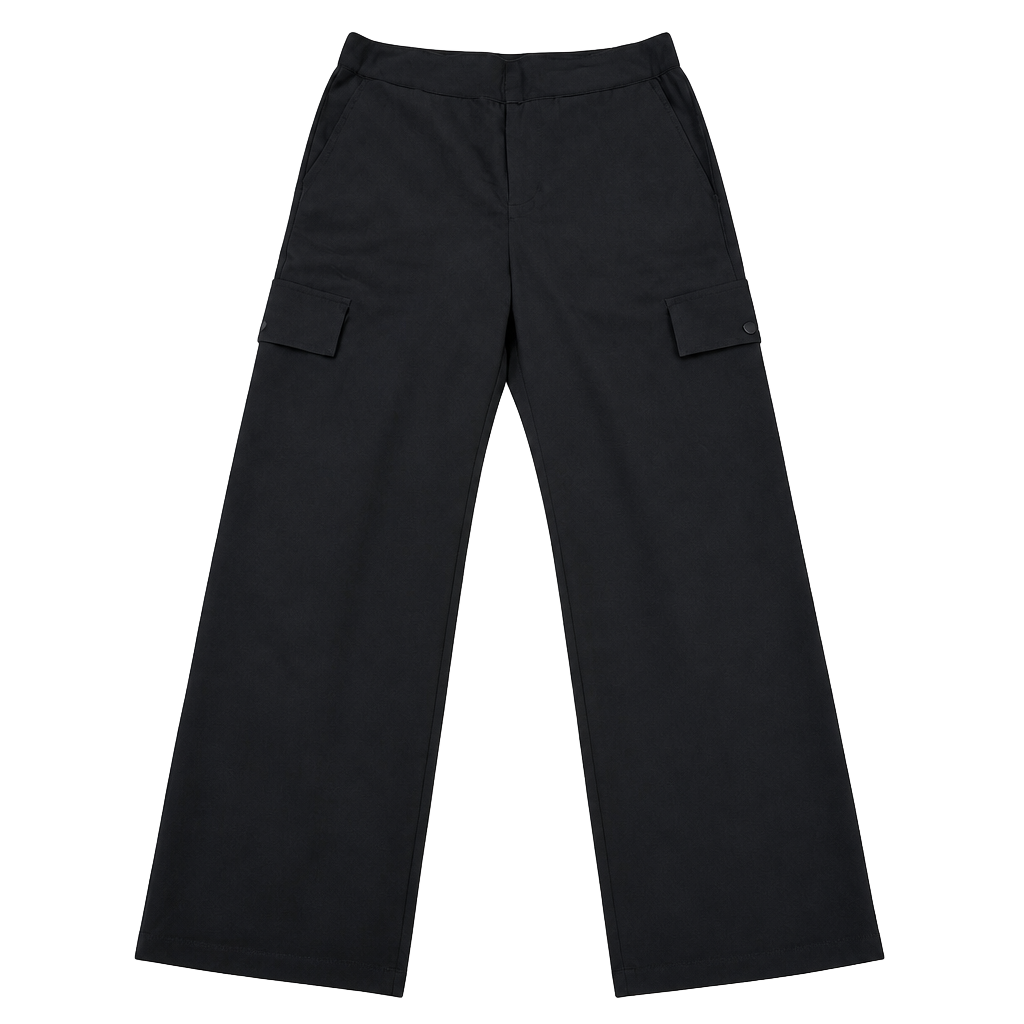 Lou & Grey Black Pull-On Utility Cargo Pants Wide Leg 1