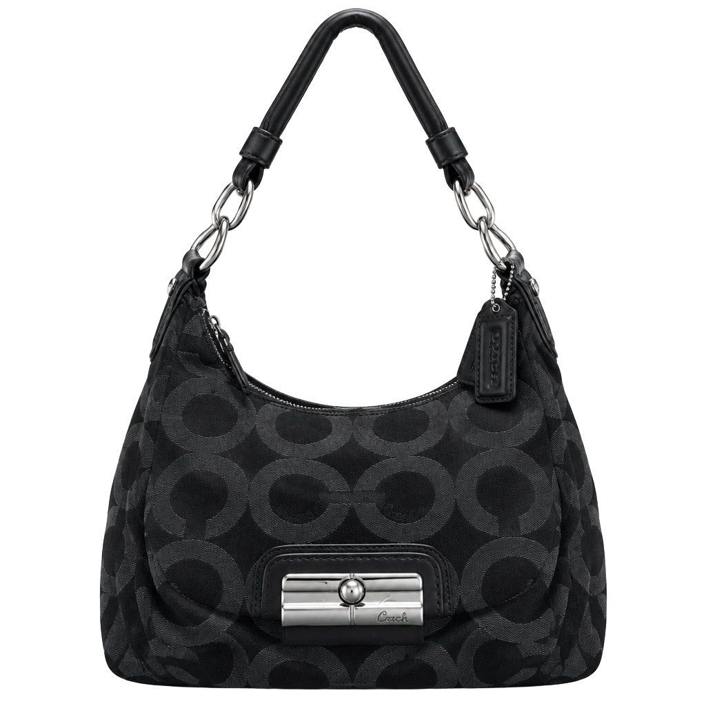 Coach Black Signature C Pop C Monogram Shoulder Bag 1