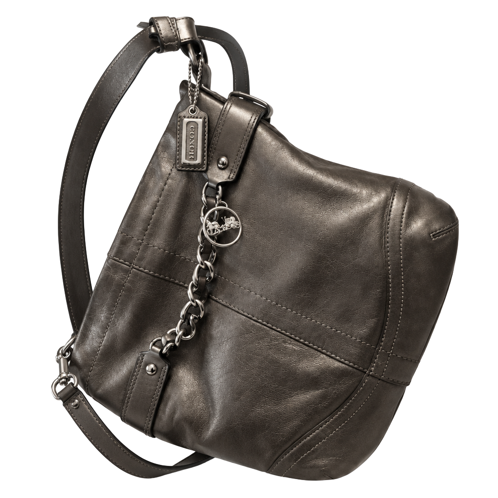 COACH Y2K Grey Metallic Leather Bag 1