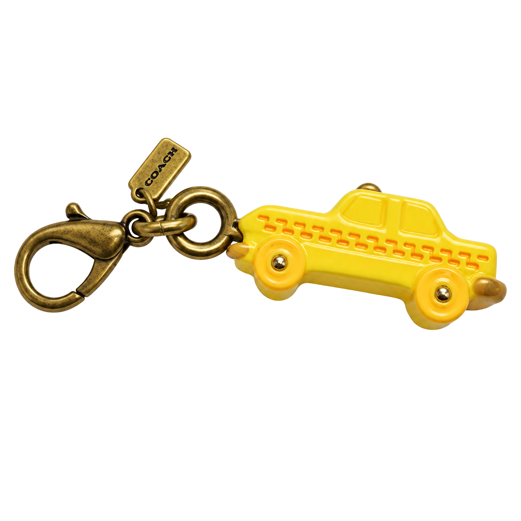 Coach Taxi Cab Bag Charm Key Ring Yellow CCX71 New with Tags 1