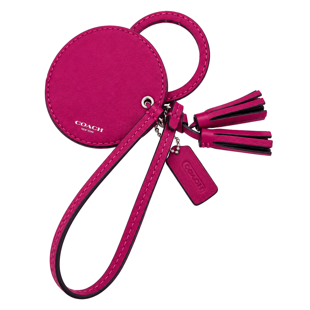 Coach Legacy Hot Pink Leather Compact Mirror Bag Charm Tassel 1