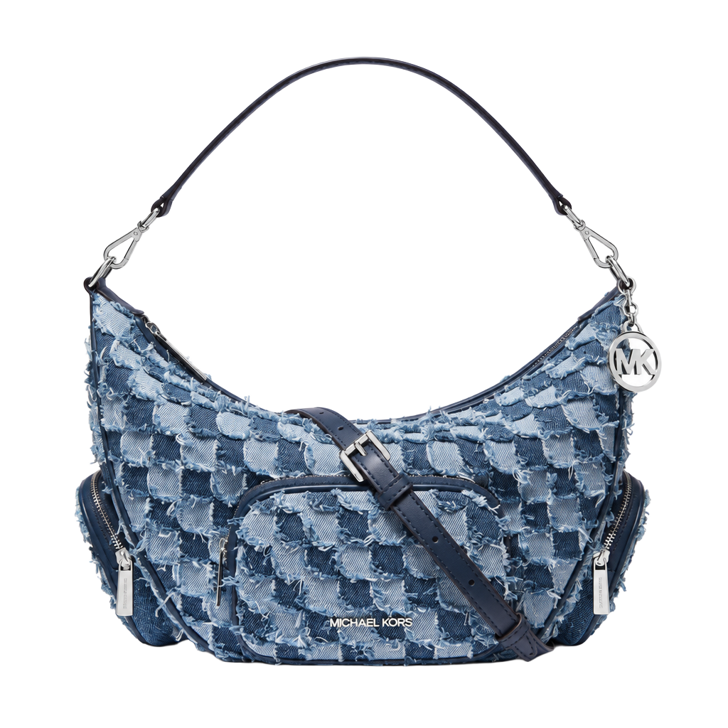 Michael Kors Merritt Medium Shoulder Bag Washed Denim 1