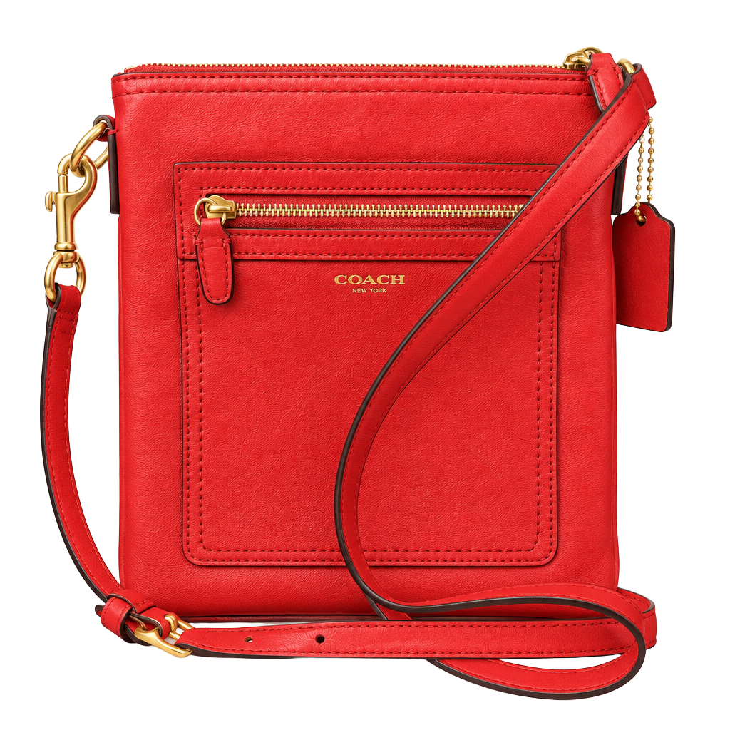 Coach New York Red Leather Crossbody Bag 1