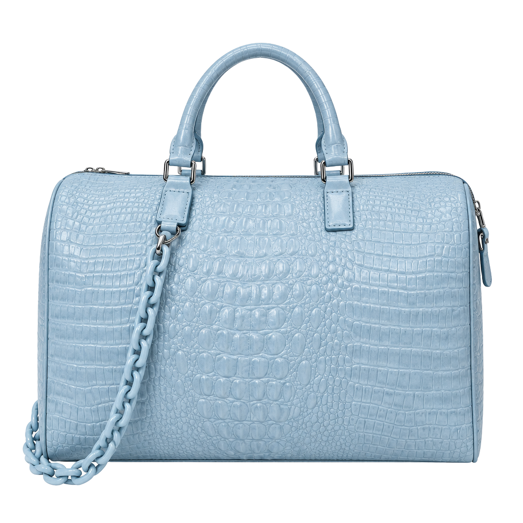 New Privata Celeste Croco Holdall Croc-Embossed
Weekender Duffle Bag 1