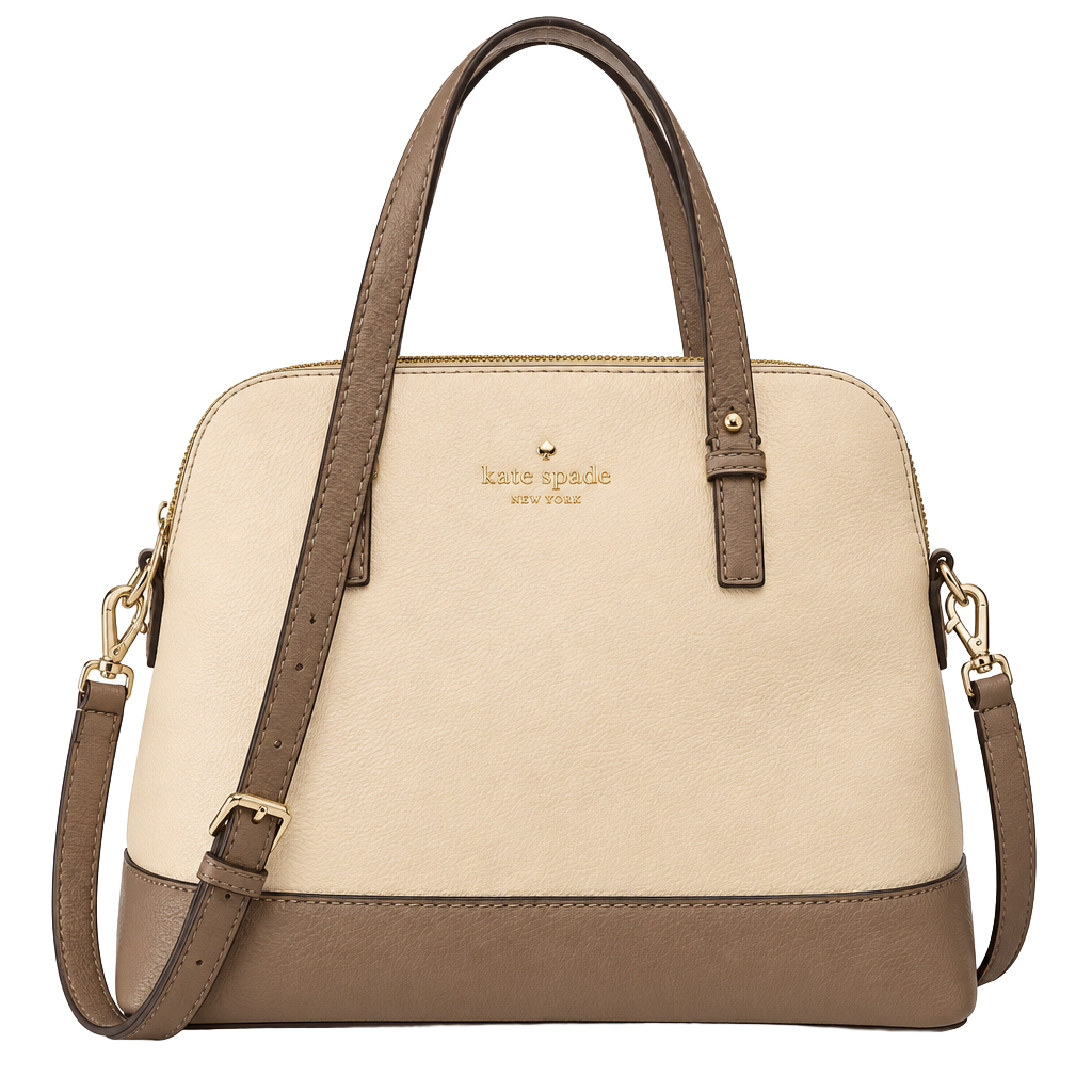 Kate Spade Cream Colorblock Saffiano Leather Dome Satchel BNWOT 1