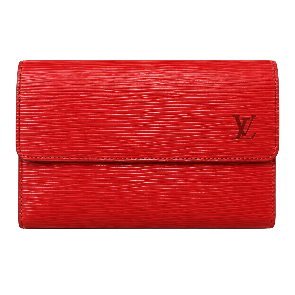 Louis Vuitton Porte Trésor Red Epi Leather Wallet 1