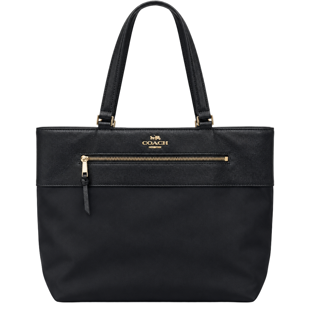 Kate Spade Black Leather And Nylon Tote Bag 1